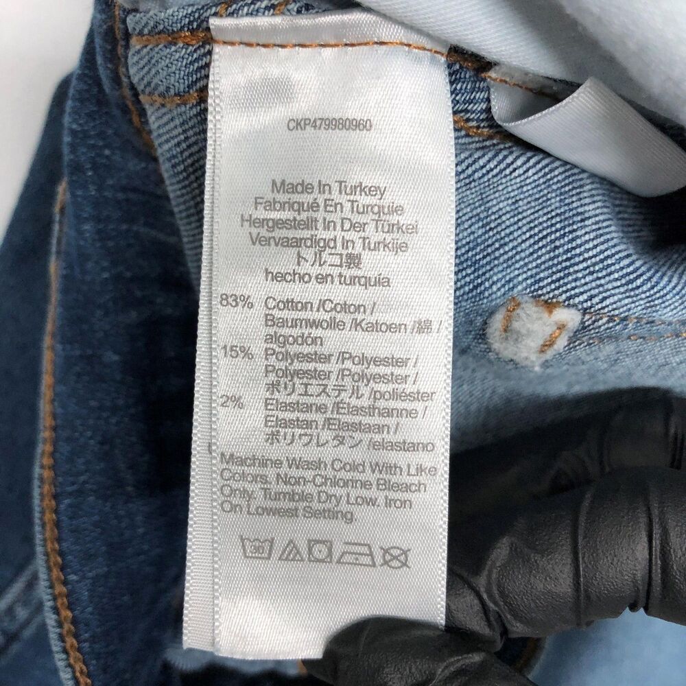 Madewell Stovepipe Jeans Womens 28P Blue Mid Rise Slim Straight Denim Stretch - Picture 5 of 13
